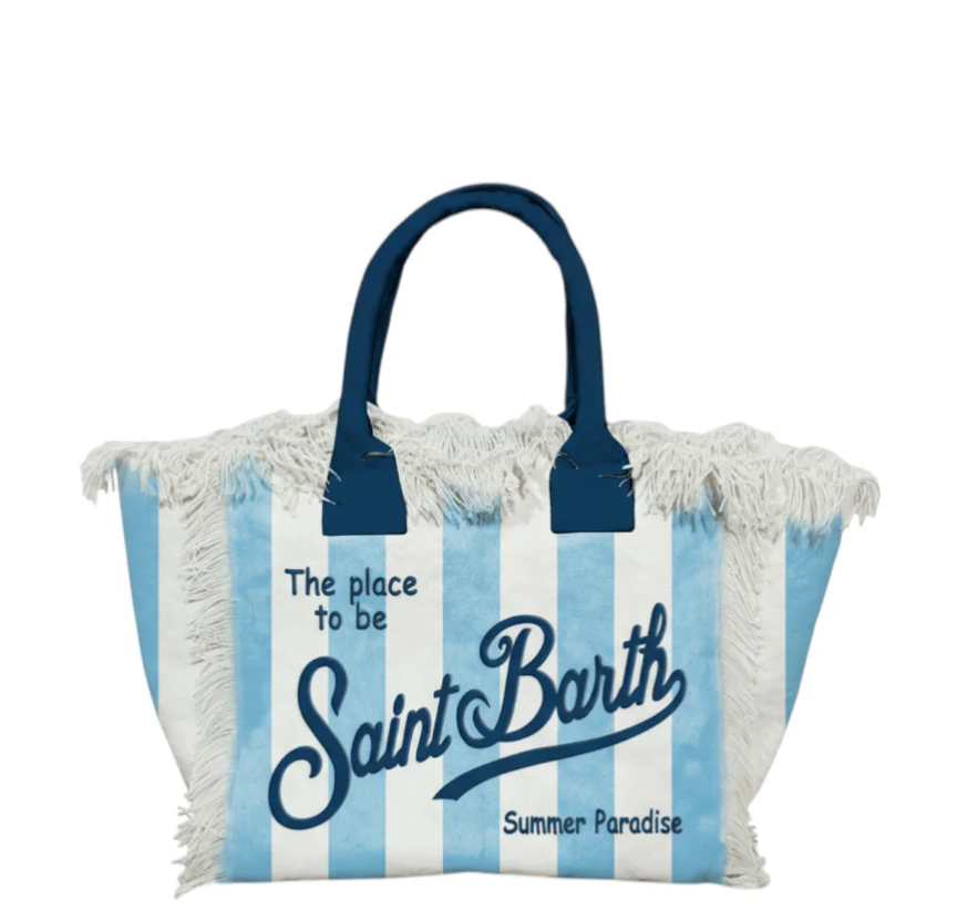 Bolso de lona Colette Stripes MC2 Saint Barth Righe